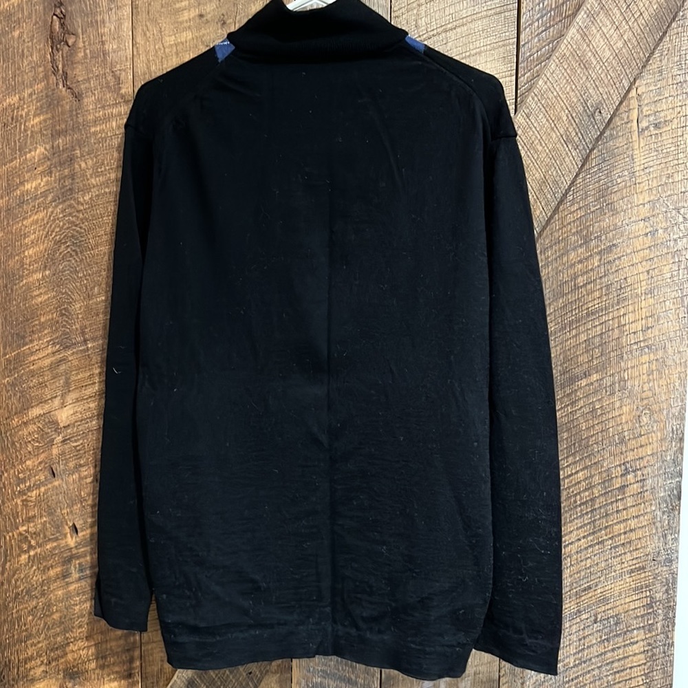 Marco Fiori Sweater Extra Fine Merino Wool Argyle Qtr Zip Italy - Picture 4 of 4